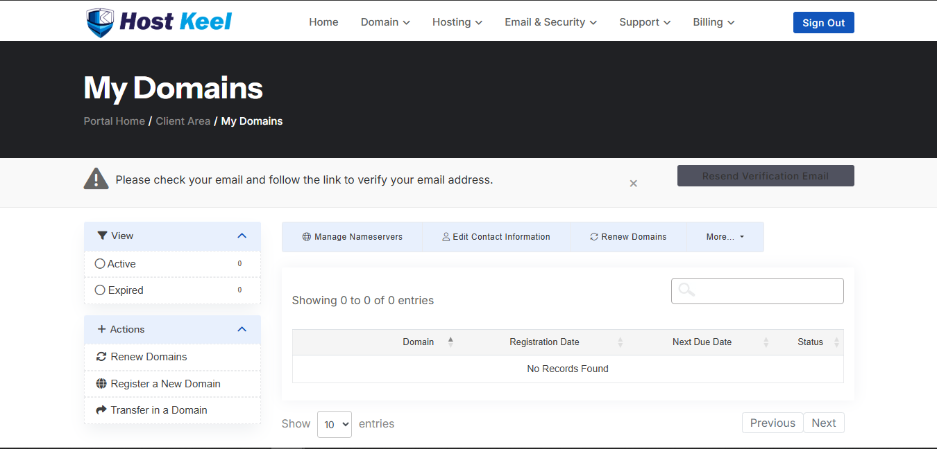 Manage domain nameservers